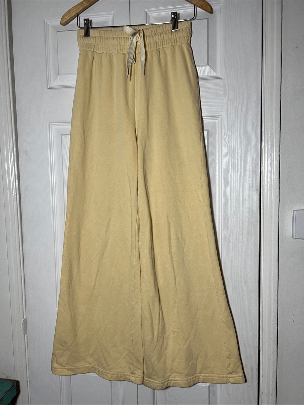 MOTHER Move It!  Wide Leg Pant Cotton Yellow Women’s Small